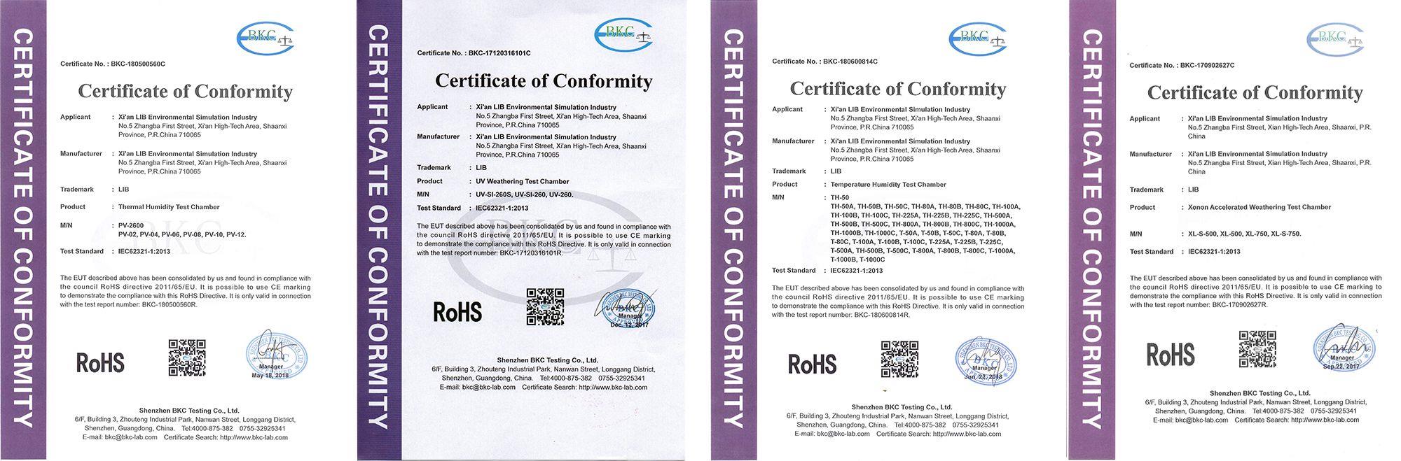 Certification lib Test machine