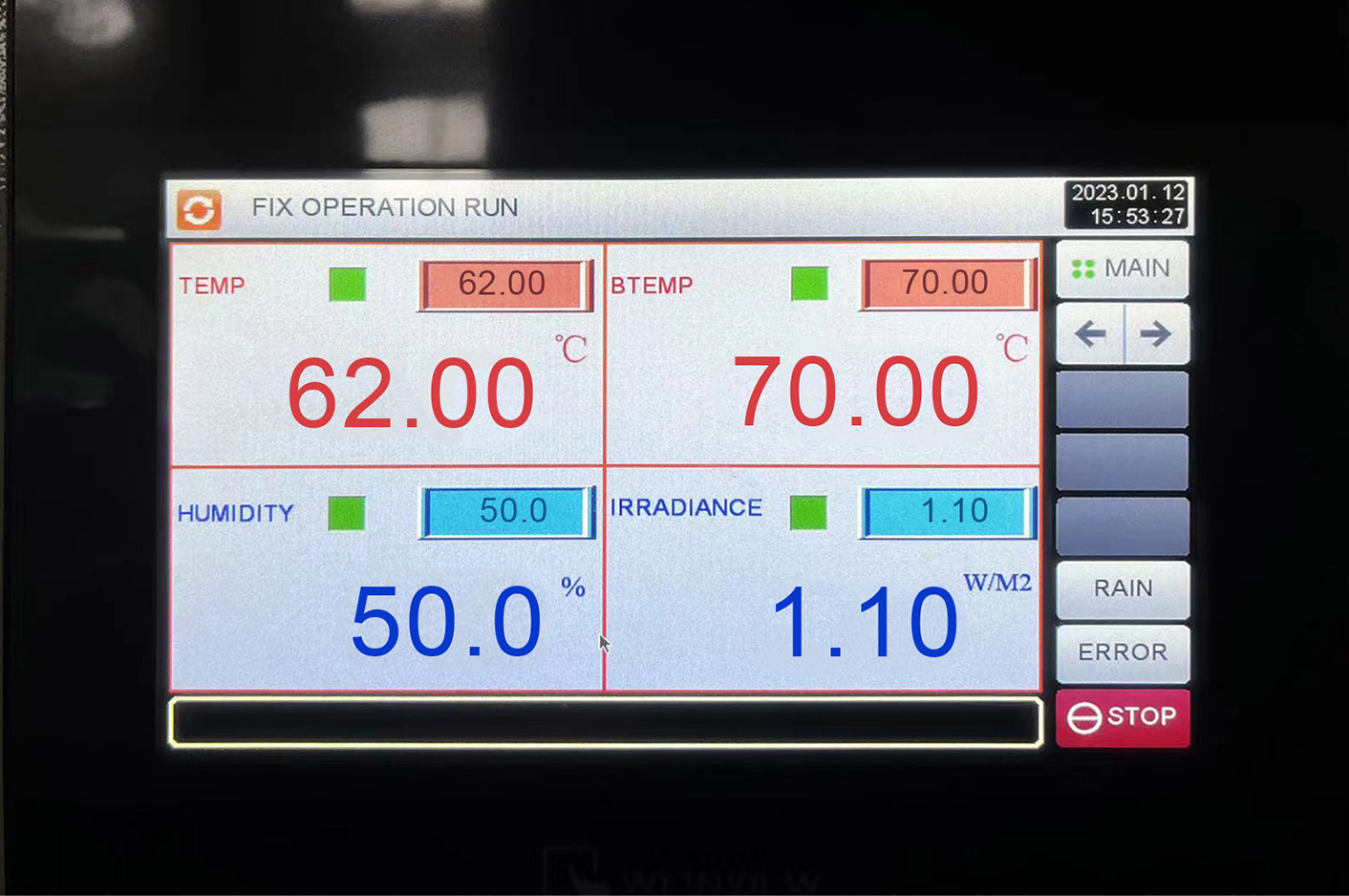 Xenon Arc Accelerated Weathering Chamber: Controller Xenon Arc Accelerated Weathering Chamber: Controller